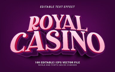Royal Casino 3D Style Text Effect