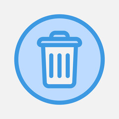 Delete icon in blue style about essentials, use for website mobile app presentation