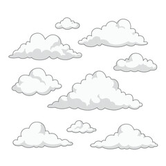 Set of clouds doodle sketch hand drawn vector illustration