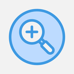 Obraz premium Zoom in icon in blue style about essentials, use for website mobile app presentation