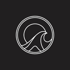 Vector illustration surfing theme badge design. For t-shirt prints, posters, stickers and other uses.