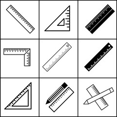  ruler icon set illustration on white background..eps