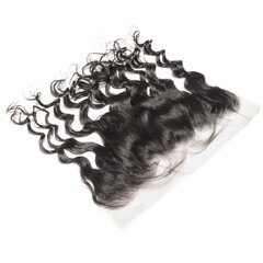 loose wavy black color human hair weaves extensions lace frontal