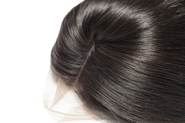 close up of straight black color human hair weaves extensions lace bob wigs