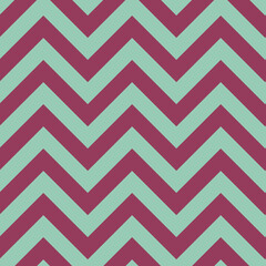 Dark Red and green waves zig zag seamless background texture. Popular trendy zigzag chevron pattern on light green background