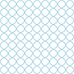 Fototapeta premium Morocco white and blue quatrefoil pattern, texture islamic background. 