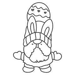 Cute easter gnome, bunny gnome, Rabbit Gnome Easter Elements