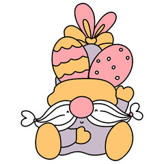 Cute easter gnome, bunny gnome, Rabbit Gnome Easter Elements