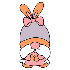 Cute easter gnome, bunny gnome, Rabbit Gnome Easter Elements