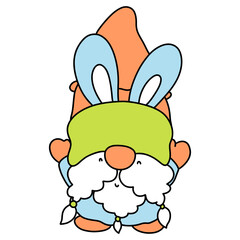 Cute easter gnome, bunny gnome, Rabbit Gnome Easter Elements
