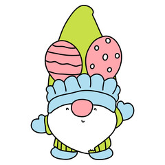 Cute easter gnome, bunny gnome, Rabbit Gnome Easter Elements