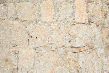 Light Old Brickwork Texture. Ancient Brick Wall.