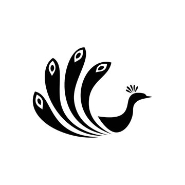 recommend clip art: peacock silhouette logo design. exotic bird icon, sign and symbol.