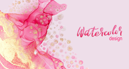 Delicate Pink Artwork Design Template for Greeting Card.