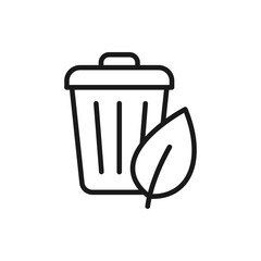 Organic trash icon line style isolated on white background. Vector illustration