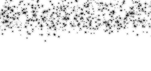 Glossy powder falling down on a transparent background. White sparkling lights. Christmas holiday glitter particle. Magic star effect. Glitter background. festive party design. Sparkling flash. high r