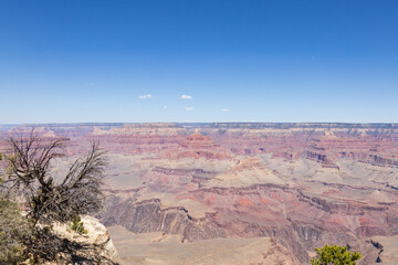 rock formations on the south rim edge of grand canyon national park, arizona, usa