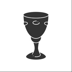 Chalice glyph icon. Wine cup. Cup for making sacrifices. Magical arts concept. Filled flat sign. Isolated silhouette vector illustration