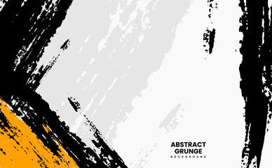Orange and black brush strokes grunge texture background. Sport style vector illustration. Colorful scratched template. Texture and elements for design