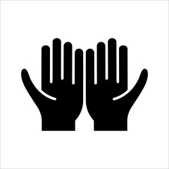Praying hand gesture icon vector illustration on white background. eps 10