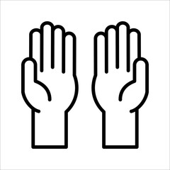 Praying hand gesture icon vector illustration on white background. eps 10