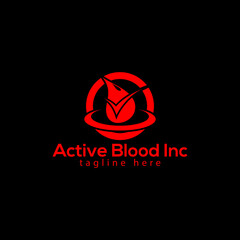 active blood inc logo, health care logo, minimalist and business logo design in vector template.