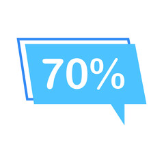 Off 70. Template with discount. Sale offer price sign. Price label. Vector illustration.