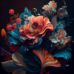 Bouquet of Colorful Flowers Generative