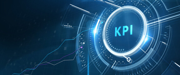 KPI Key Performance Indicator for Business Concept. Business, Technology, Internet and network concept. 3d illustration