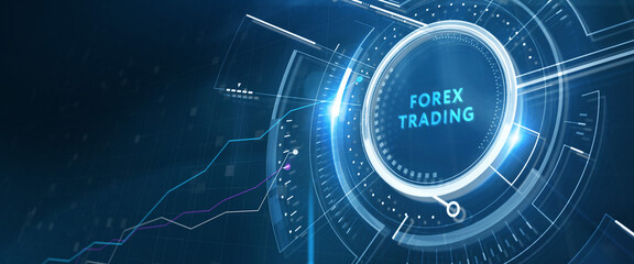 Fototapeta premium FOREX TRADING, new business concept. Business, Technology, Internet and network concept. 3d illustration