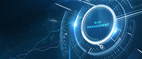 Risk Management and Assessment for Business Investment Concept. Business, Technology, Internet and network concept. 3d illustration - obrazy, fototapety, plakaty