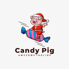 Candy Pig character mascot design