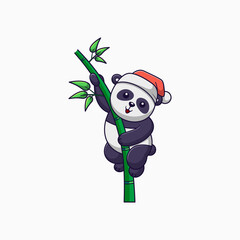 Christmas panda character mascot design