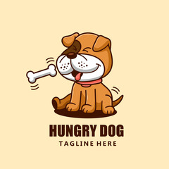 Hungry dog character mascot design