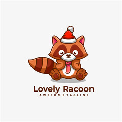 lovely racoons character mascot design