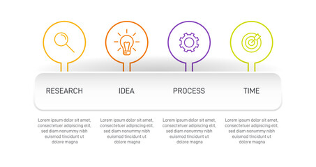 Vertical infographic design with icons and 4 options or steps. Thin line. Infographics business concept. Can be used for info graphics, flow charts, presentations, mobile web sites, printed materials.