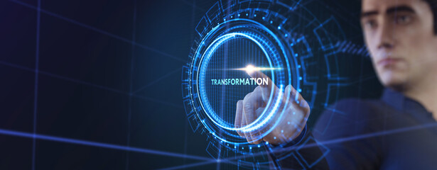 Business Transformation. Future and Innovation Internet and network concept.