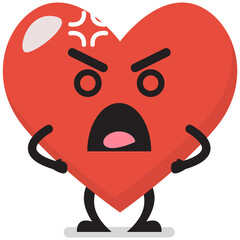 Angry heart character emoji