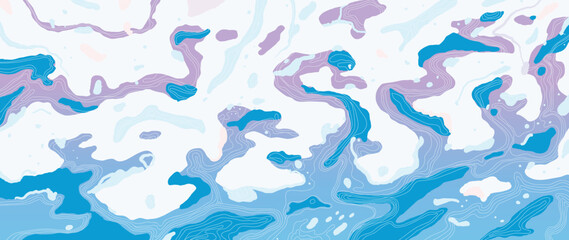 Abstract wave line arts background vector. Luxury wallpaper design with Ocean wave and texture design for prints, wall arts and home decoration, cover and packaging design.