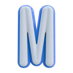 3d letter M . 3d alphabet blue with Generative AI