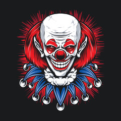 red hair clown vector illustration