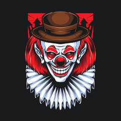 red hair clown for clothing design