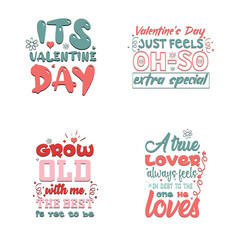 Valentine daytypographyt shirt design set