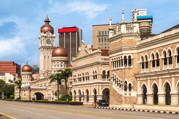 Fototapeta premium sultan abdul samad building at Independence Square in Kuala Lumpur, Malaysia