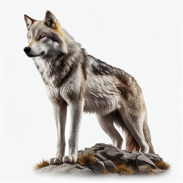 Apennine Wolf full body image with white background ultra realistic



