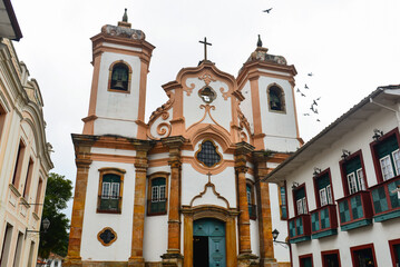 Fototapeta premium The Basilica of Our Lady of the Pillar, or Igreja do Pilar, in the World Heritage-listed colonial town of Ouro Preto, Minas Gerais state, Brazil