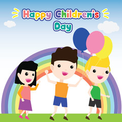 Children's Day cartoons can be used for this festival.