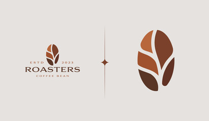 Coffee Bean Roaster Logo Template. Universal creative premium symbol. Vector illustration. Creative Minimal design template. Symbol for Corporate Business Identity