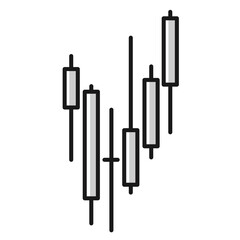 bar price chart diagram financial stock price icon bullish bearish market in minimal mono design