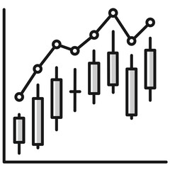bar price chart diagram financial stock price icon bullish bearish market in minimal mono design